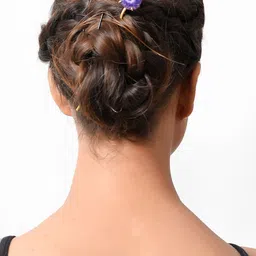 Silvermerc Designs Women Gold & Purple Hairstick image 1
