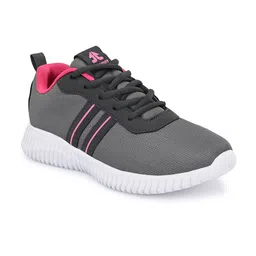 OFF LIMITS Women Grey & Fuchsia Mesh Non-Marking Running Shoes-picture-12
