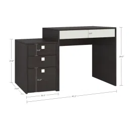 adona Eskada Study Desk cum Printer Table with 4 Drawers in Ivory Antique Ebony Colour image 5