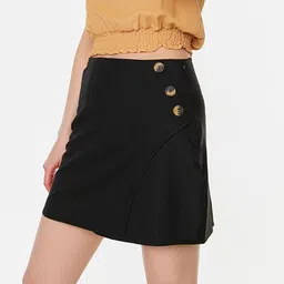 Trendyol Women Black Solid Straight Skirt image 1