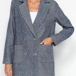 Trendyol Printed Notched Lapel Long Sleeves Double-Breasted Blazer image 2