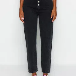 Trendyol Women Clean Look High Rise Pure Cotton Jeans-picture-2