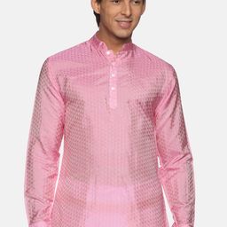 Sethukrishna Woven Design Mandarin Collar Kurta-picture-26