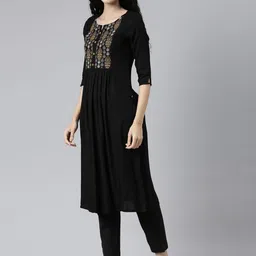 Samhitas Yoke Design Round Neck Anarkali Kurta image 4