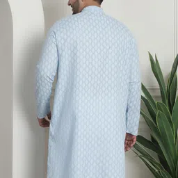 SOJANYA PLUS PLus Size Ethnic Motifs Printed Band Collar Long Sleeves Straight Kurta image 4