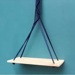 VAH Kya Bat Hai !! Blue & Brown Macrame Wall Hanging Shelf-picture-21