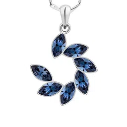 Shining Diva Fashion Silver-Plated Crystals-Studded Pendant With Chain image 4