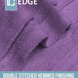 Aura Set Of 8 Blue & Purple Solid Cotton Towel Set image 5