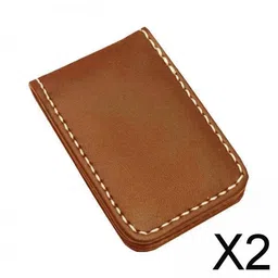 ujeavette 2xMagnetic Money Clip Dollar Cash Clamp Card Holder Wallet Brown_60x41x8mm image 3