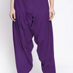 GRACIT Women Purple Solid Cotton Salwar-image-14