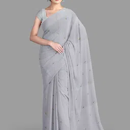 The Chennai Silks Floral Embroidered Chanderi Saree-picture-29