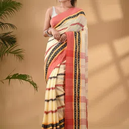 Arhi Ethnic Motifs Woven Design Pure Cotton Saree-image-91