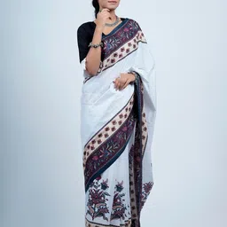 BUTA BUTI Floral Printed Pure Cotton Saree-picture-25