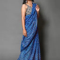 BUTA BUTI Polka Dot Pompom Pure Cotton Saree image 2