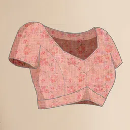 The Textile Hub Floral Printed Pure Linen Saree image 2