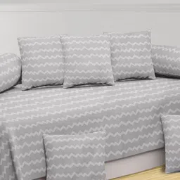 KLOTTHE Beige 8 Pieces Striped Diwan Set image 2