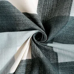 SWAYAM 6-Pcs White & Black Checked Pure Cotton Diwan Set image 4