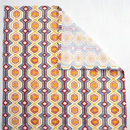 ratan cart TARAN LIVING Beige & Blue 6 Pieces Abstract Printed Table Napkins image 4