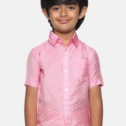 Sethukrishna Boys Pink Classic Checked Party Shirt-picture-24