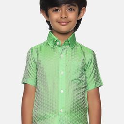 Sethukrishna Boys Green Classic Printed Party Shirt-picture-41