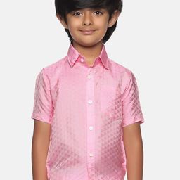 Sethukrishna Boys Pink Classic Striped Party Shirt-picture-23