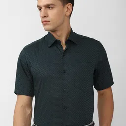 Van Heusen Men Green Printed Formal Cotton Shirt-picture-14