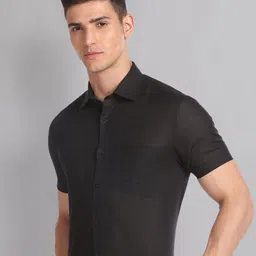 AD By Arvind Spread Collar Short Sleeves Linen Formal Shirt image 5