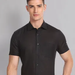 AD By Arvind Spread Collar Short Sleeves Linen Formal Shirt image 3