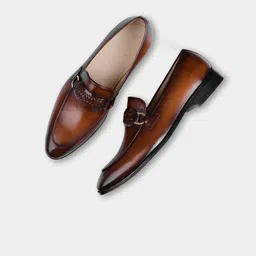 LUXORO FORMELLO Men Tan Solid Formal Slip-On Shoes image 4