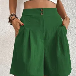 StyleCast Women Green Mid Rise Shorts-picture-26