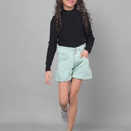 Crimsoune Club Girls Mid Rise Slim Fit Cotton Shorts-image-1