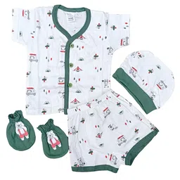 BAESD Kids Printed Pure Cotton Shirt With Shorts Caps & Mitten-picture-36