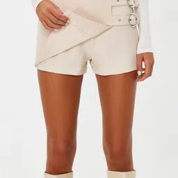 Trendyol Mid-Rise Straight Mini Skorts With Buckle Detail-picture-18