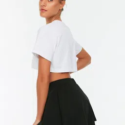Trendyol Women Flared A-Line Mini Skirt With Attached Inner Shorts image 4