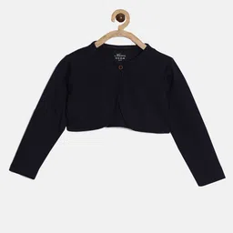 Kryptic Girls Pack Of 2 Pink & Black Cotton Crop Sheer Button Shrug image 4