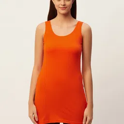 Lady Lyka Women Orange Solid Cotton Slips-image-86