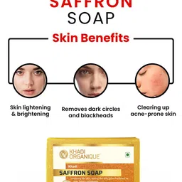 Khadi Organique Pack Of 3 Khadi Saffron Handmade Soaps 375 g image 2