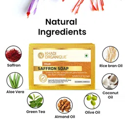 Khadi Organique Pack Of 3 Khadi Saffron Handmade Soaps 375 g image 3