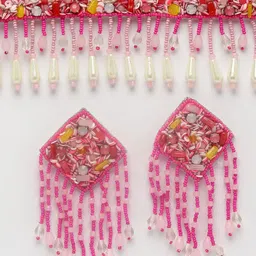 Moedbuille Silver-Plated Crystal Studded & Pearl Beaded Tasselled Jewellery Set image 3