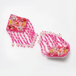 Moedbuille Silver-Plated Crystal Studded & Pearl Beaded Tasselled Jewellery Set image 5