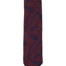 Louis Philippe Men Maroon & Navy Blue Printed Broad Tie-picture-32