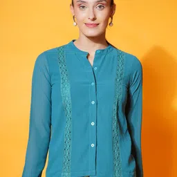BAESD Mandarin Collar Chiffon Top image 1