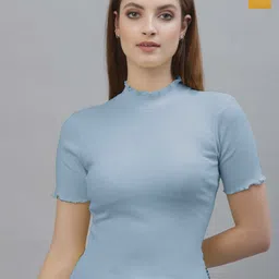 Friskers Pack of 2 High Neck Cotton Regular Fitted Tops-picture-20