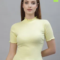 Friskers Pack of 2 High Neck Cotton Regular Fitted Tops-picture-34