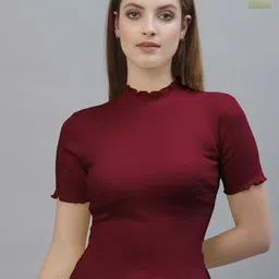 Friskers Pack Of 2 High Neck Short Sleeves Cotton Fitted Top-picture-29