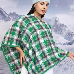 Tokyo Talkies Checked V-Neck Bell Sleeves Cotton Flannel Checked Top-picture-39