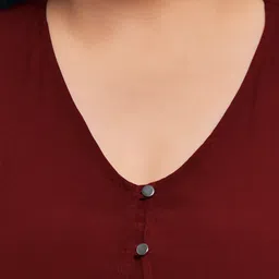 wild U Plus Size V-neck Bishop Sleeve Empire Top image 2