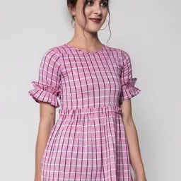 SEVEN FLOWER Checked Cotton Top image 3