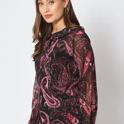 CHARMGAL Floral Printed Peterpan Collar Shirt Style Chiffon Top image 4