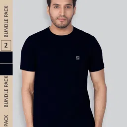 LUX NITRO Pack Of 2 Round Neck Anti Odour Regular Fit T-Shirts-picture-26